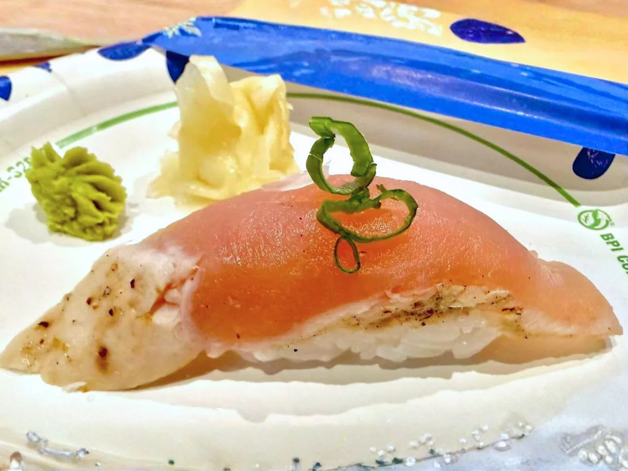 Dual-layer nigiri with seared tuna and white fish at Bayou Fresh Seafood & Deli a Asian Fusion Restaurant in Jasper